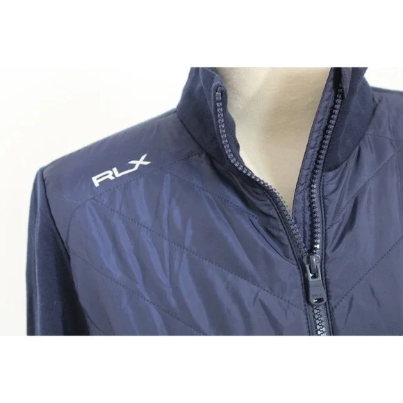 RLX Ralph Lauren M Blue Full Zip Quilted CoolWool World Series 2021 Jacket